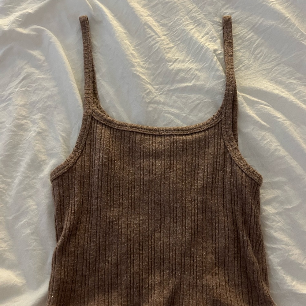 Aeropostale Brown Ribbed Fitted Camisole